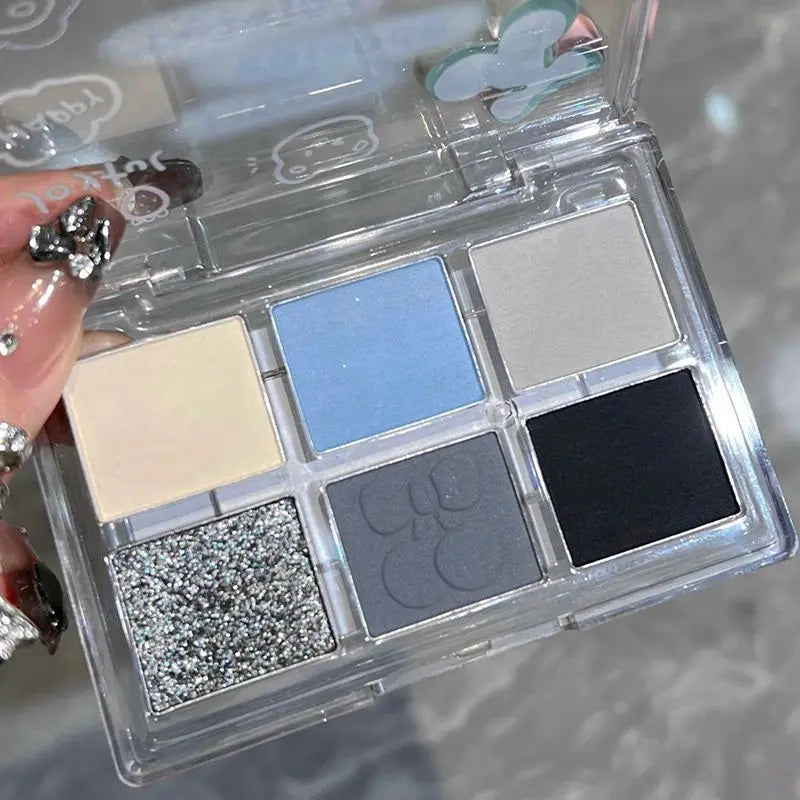 6-Color Matte & Glitter Smoky Eye Shadow Palette | Long-Lasting Eye Shadow Palette QXL