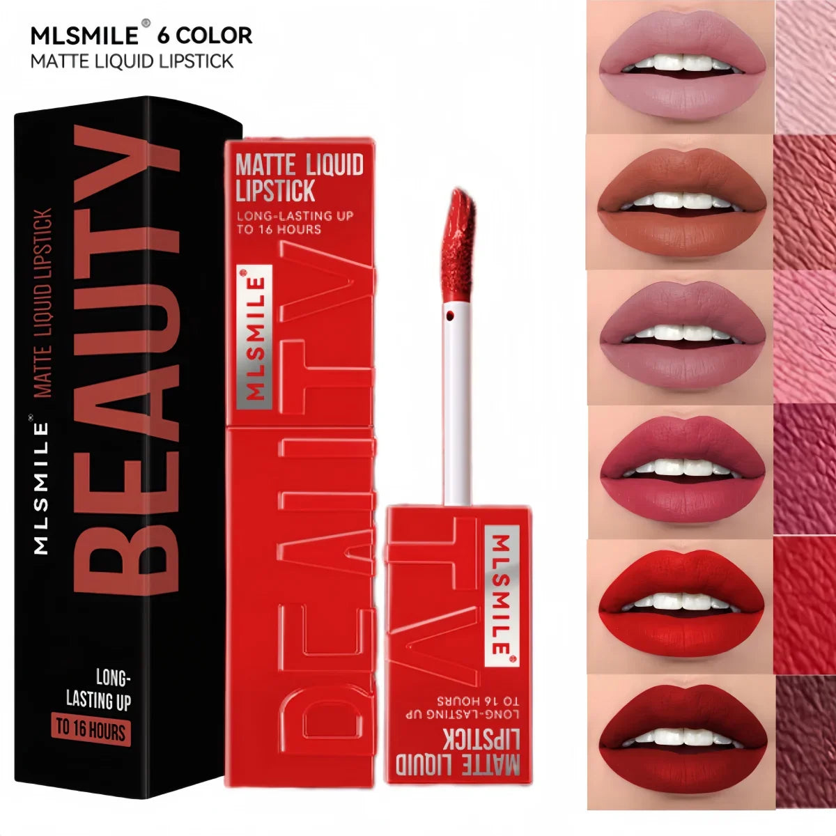 MLSMILE 6-Color Velvet Matte Liquid Lipstick | Long-Lasting Lip Tint Liquid Matte Lipstick QXL