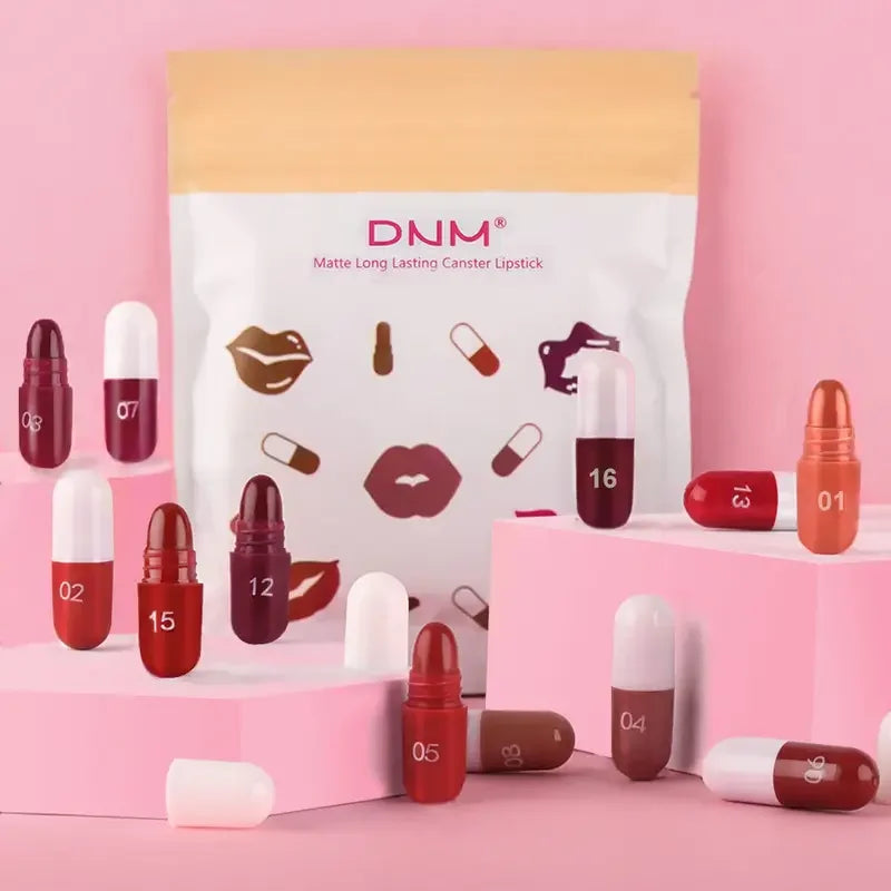 VERONNI 18-Pc Mini Capsule Lipstick Set | Velvet Matte Waterproof Matte Lipstick Set QXL 1 set