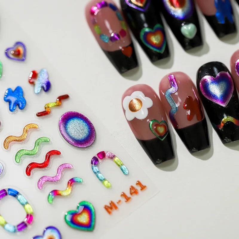 5D Japanese Jelly Nail Art Stickers – Kawaii Embossed Decals Nail Art Stickers QXL