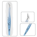 Cartoon Curved Stainless Steel Tweezers | Lash Extension Tool Lash Extension Tweezer QXL Blue