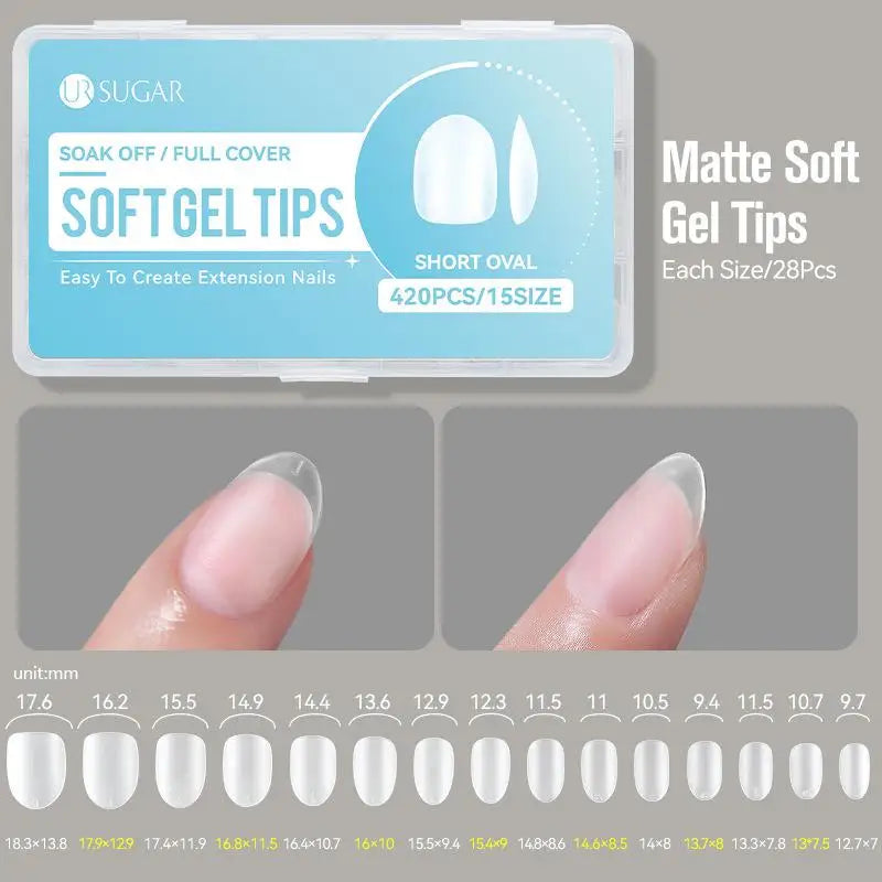 100–420 Pcs Acrylic False Nail Tips | Display & Practice Set False Nail Tips QXL 420Pcs Blue