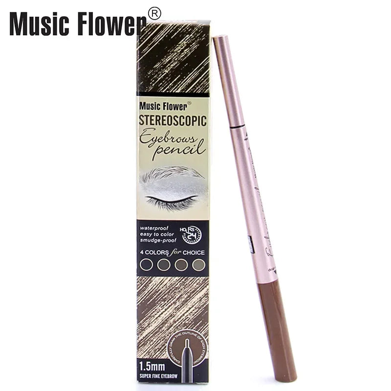 Music Flower Double-Head Automatic Eyebrow Pencil | 4 Shades Eyebrow Pencil QXL