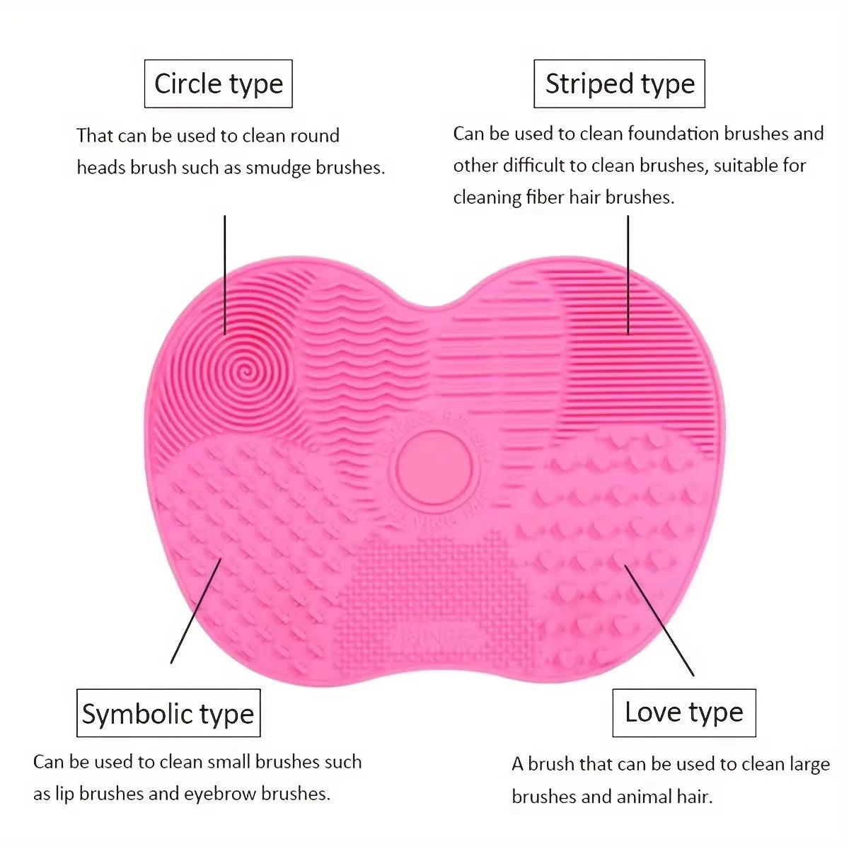 Silicone Apple Makeup Brush Cleaning Pad with Suction Cup Brush Cleaning Pad QXL