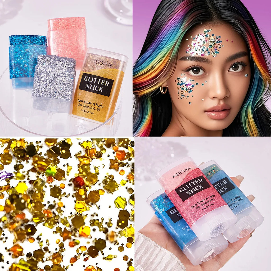 Mermaid Rainbow Glitter Stick – Face, Body & Hair Shimmer Body Glitter Stick QXL