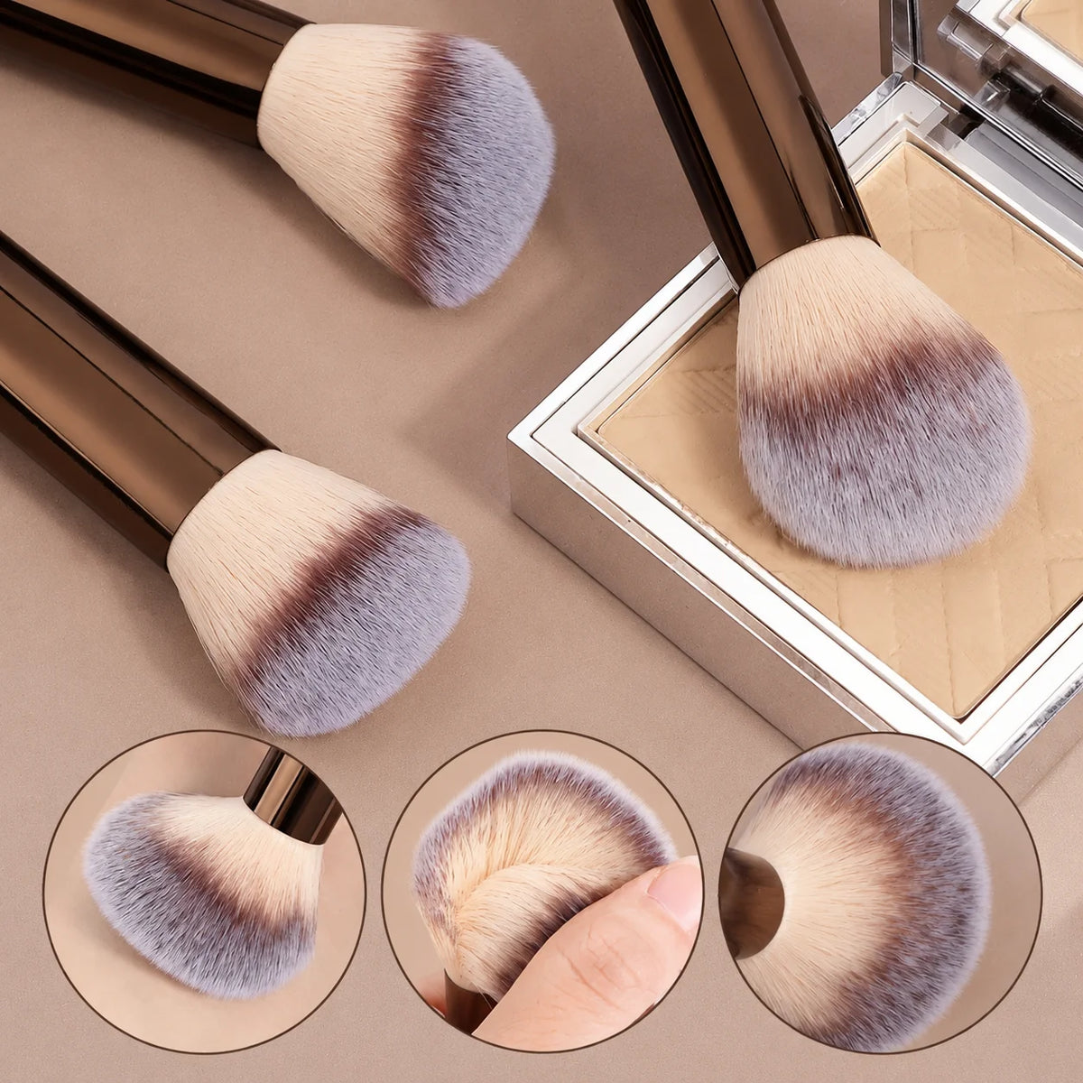 17-Pc Makeup Brush Set with Bag & 2 Puffs | Travel Kit Makeup Brush Set QXL