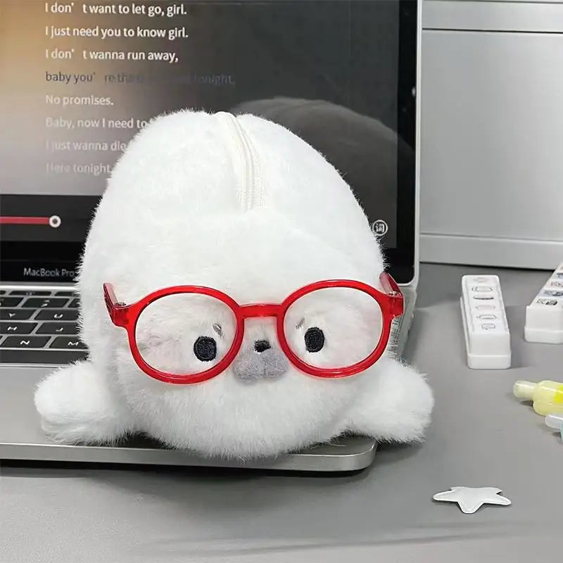 Plush Seal Pencil Case | Large Capacity Cute Stationery Bag Novelty Pencil Case QXL