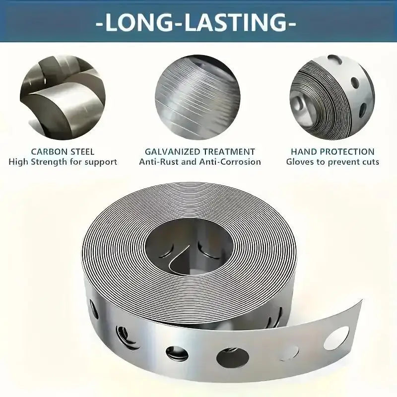 Galvanized Pre-Punched Metal Strapping Tape 3M x 18mm Roll Metal Strapping Tape QXL