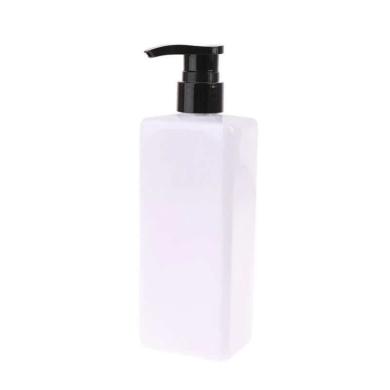 500ml Square PET Pump Bottle | Refillable Lotion Dispenser Pump Dispenser Bottle QXL White