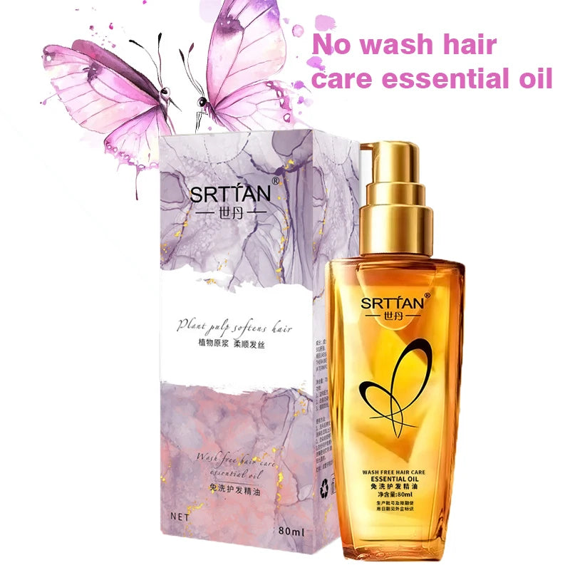 No-Wash Hair Care Oil – Non-Greasy, All Hair Types Leave-In Hair Oil QXL Smoothing & Straightening