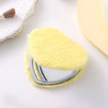 Heart-Shape Plush Double-Sided Folding Makeup Mirror | Portable Folding Makeup Mirror QXL YELLOW