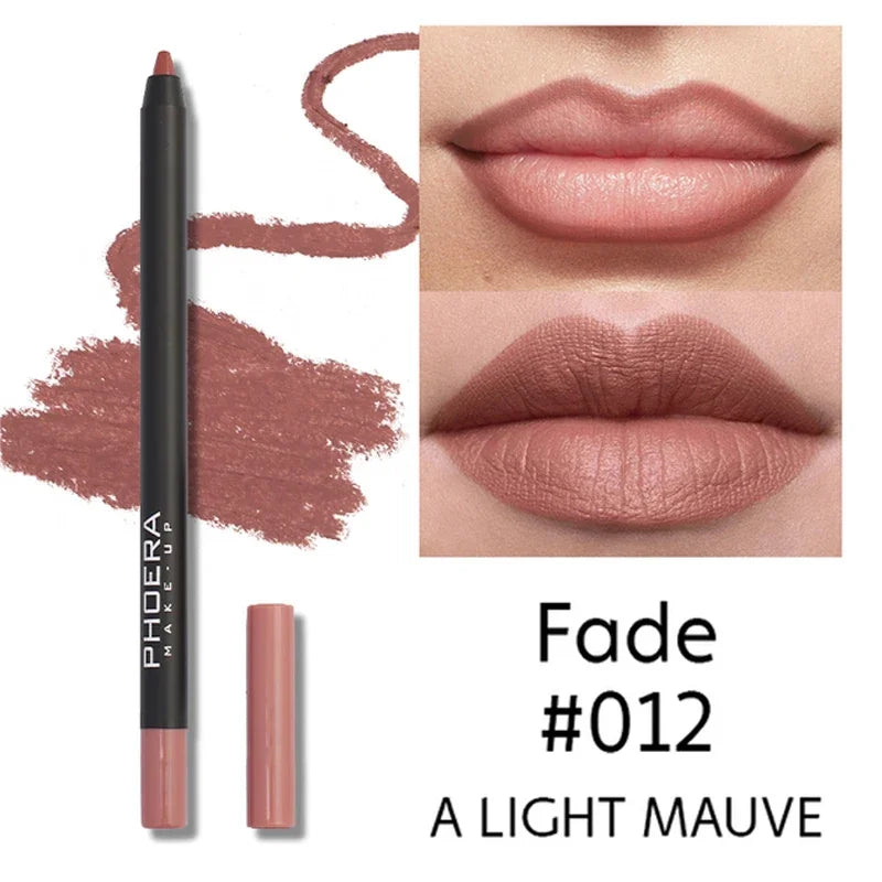 Waterproof Matte Lip Liner Pencil | 12 Colors Long-Lasting Lip Liner Pencil QXL