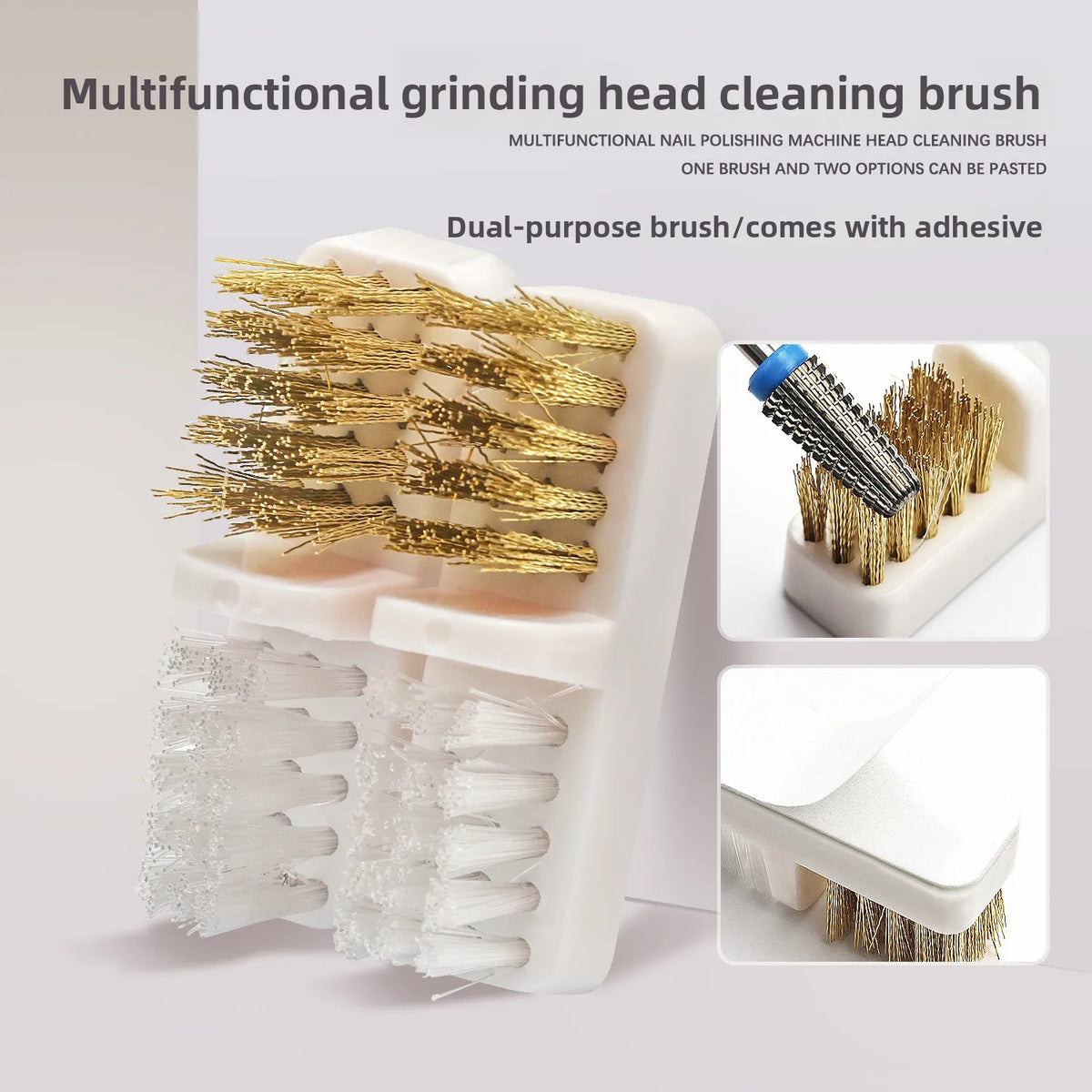 Nail Drill Bit Cleaning Brush – Copper Wire & Soft Bristle Nail Drill Bit Brush QXL
