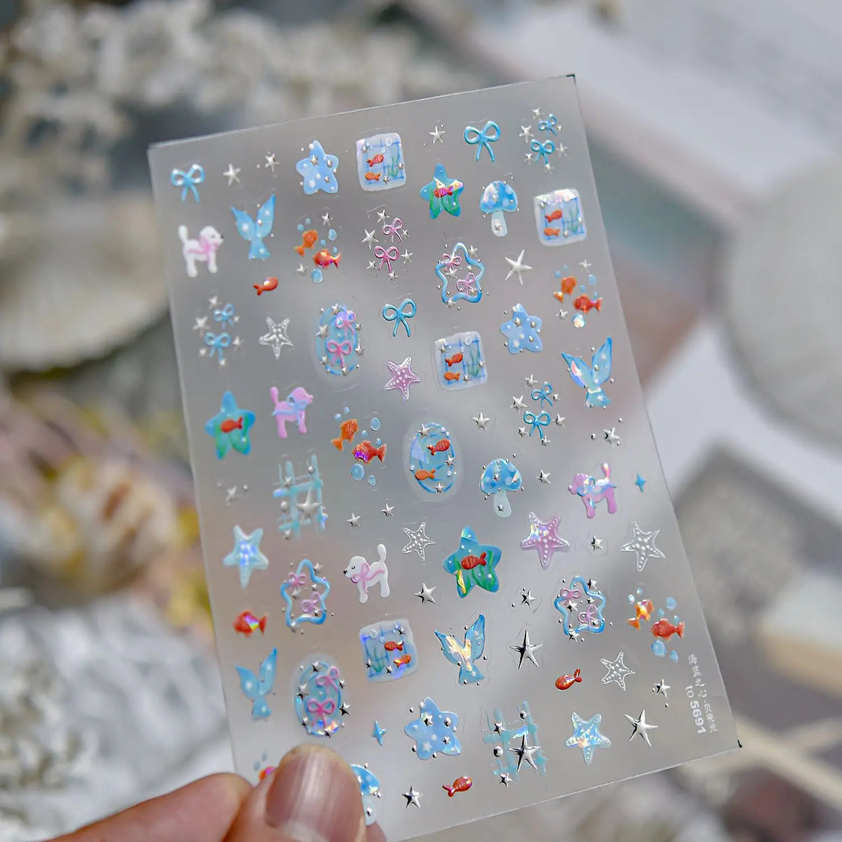5D Nail Stickers Cute Graffiti Candy Floral Self-Adhesive Decals