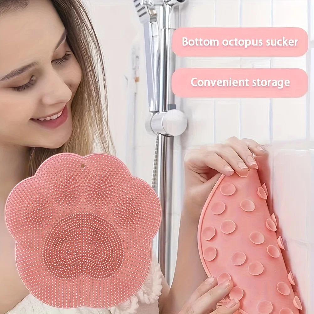 Silicone Foot Scrubber Mat with Suction Cups | Shower Exfoliator Foot Scrubber Mat QXL