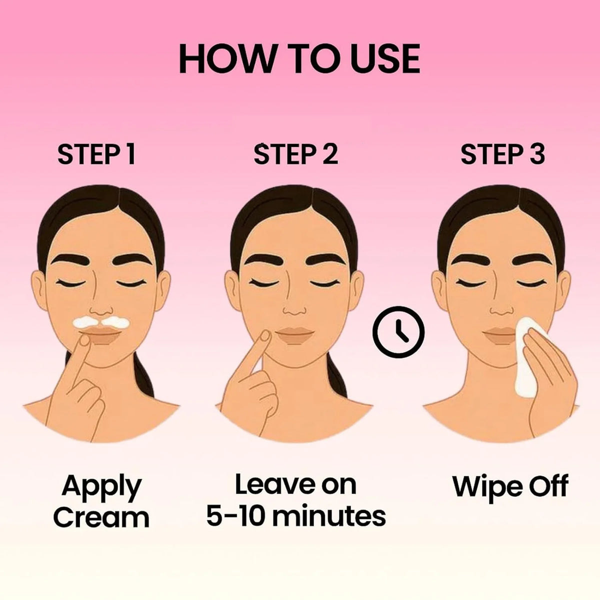 Women's Facial Hair Removal Cream Kit – Lip, Chin & Sideburns Depilatory Cream Kit QXL