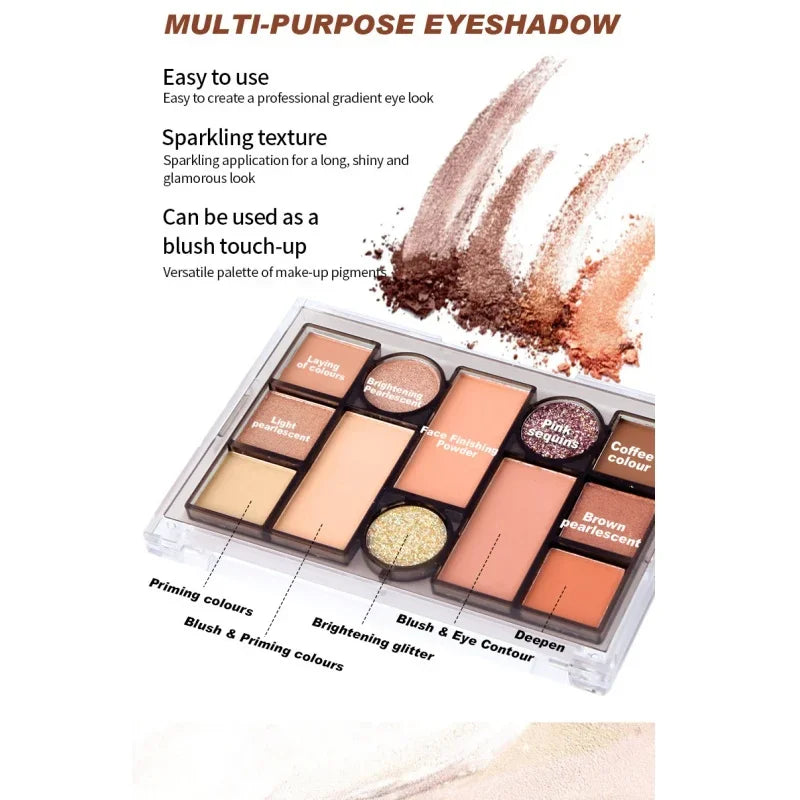Fit Colors 12-Color Eyeshadow Palette | Matte & Shimmer Earthy Eyeshadow Palette QXL