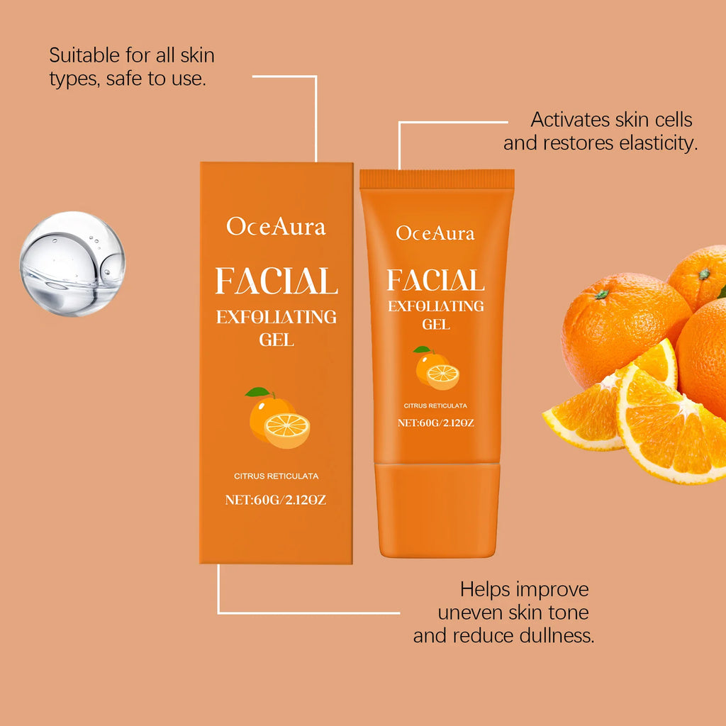 OceAura Vitamin C Exfoliating Gel | Brightening Face Scrub 60g Exfoliating Face Gel QXL