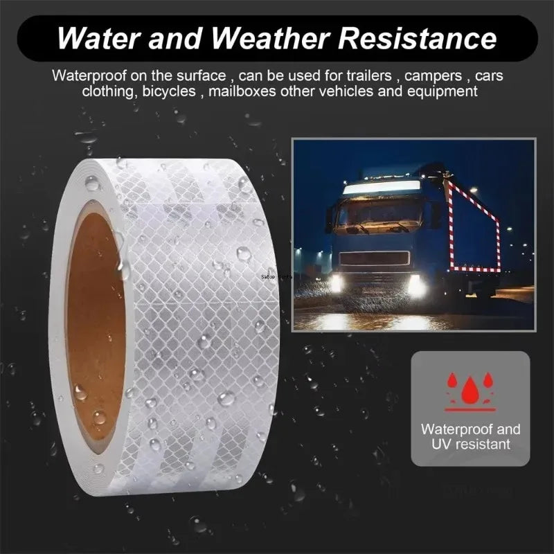 Reflective Safety Tape 10M×5cm | Car Truck Bike Strip Sticker Reflective Safety Tape QXL