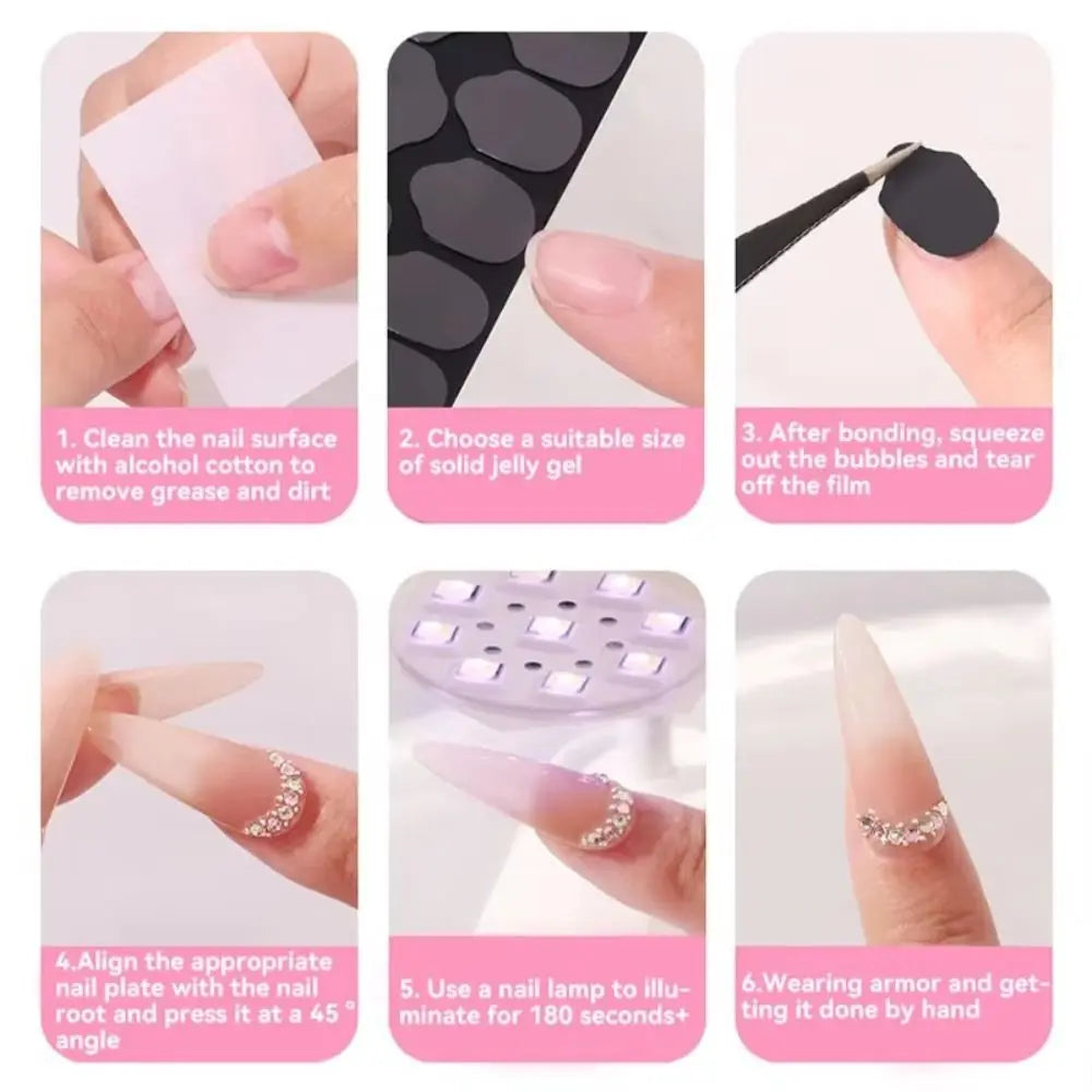 UV Nail Jelly Glue Tabs 10 Sheets | Press-On Nail Adhesive Nail Jelly Glue Tabs QXL