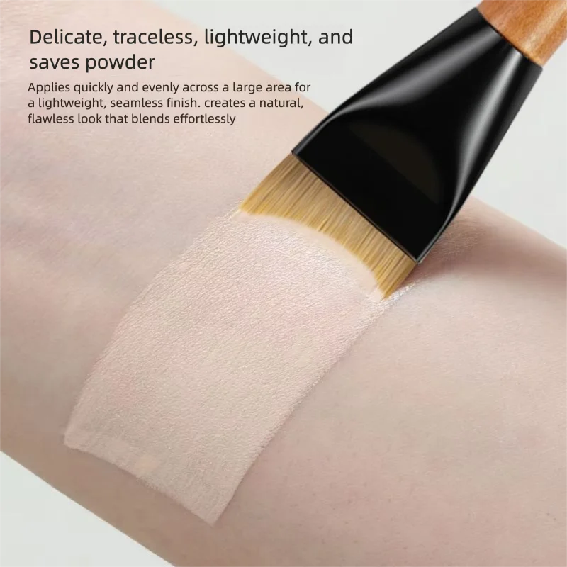 Fish-Tail Crescent Foundation & Concealer Brush – No Powder Abs Foundation Brush QXL