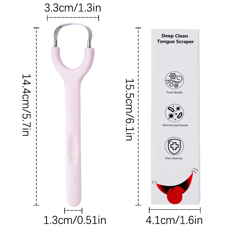 Stainless Steel U-Shaped Tongue Scraper | Fresh Breath Tongue Scraper QXL