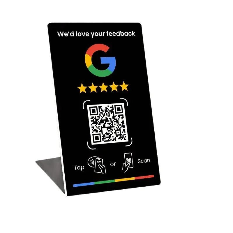 NFC Review Card Stand | NTAG215 Chip & Dynamic QR Code NFC Review Stand QXL