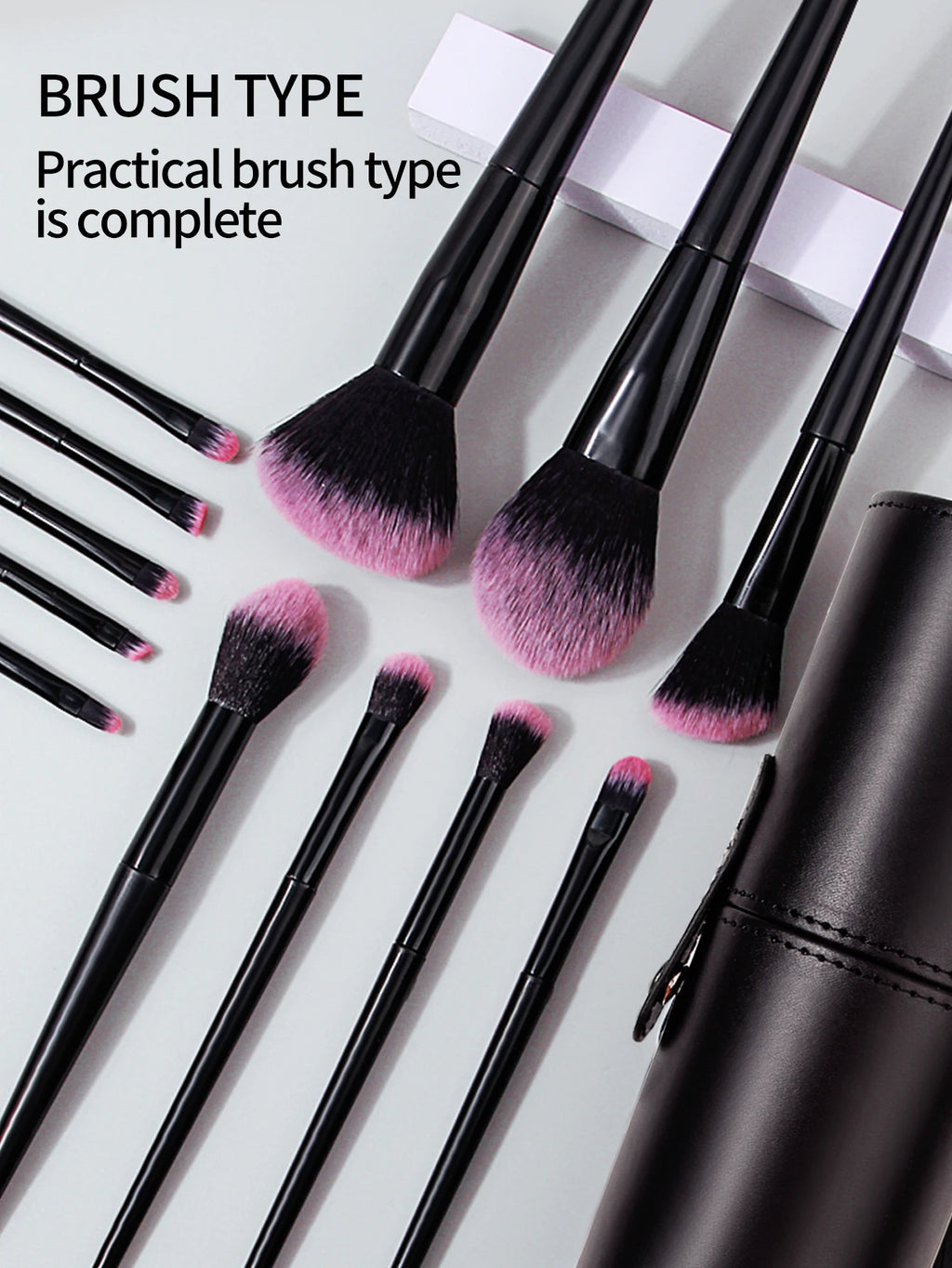 19-Pc Makeup Brush Set with Sponges, Puffs & Holder Makeup Brush Set QXL