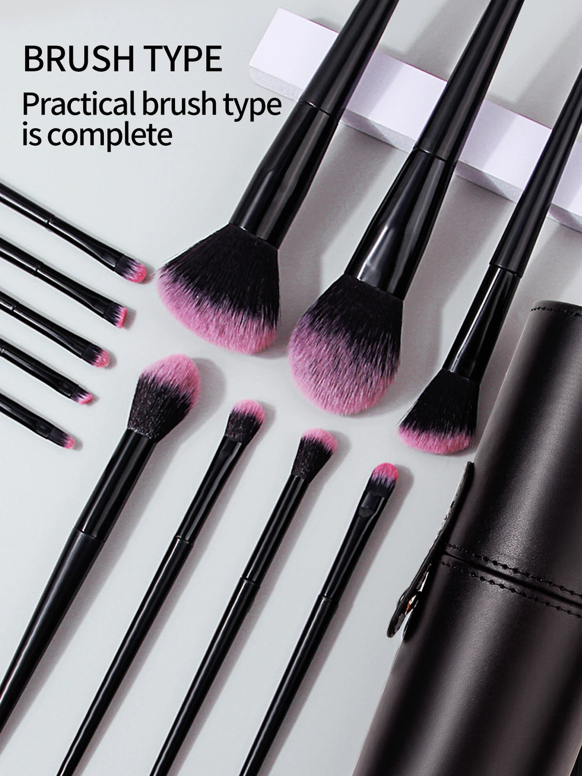 19-Pc Makeup Brush Set with Sponges, Puffs & Holder Makeup Brush Set QXL