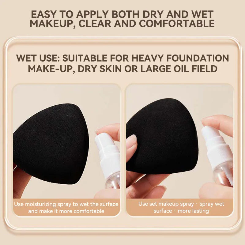 GECOMO Dual-Sided Black Triangle Beauty Sponge | Makeup Puff Makeup Sponge QXL