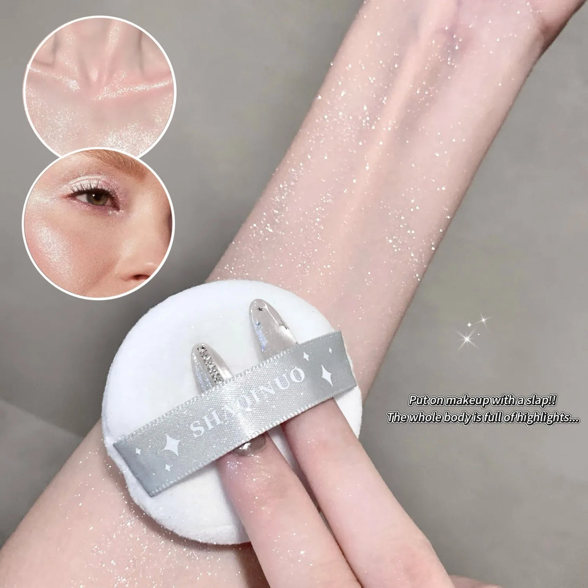 Diamond Shimmer Highlighter Powder – Waterproof Face Brightener Shimmer Highlighter Powder QXL