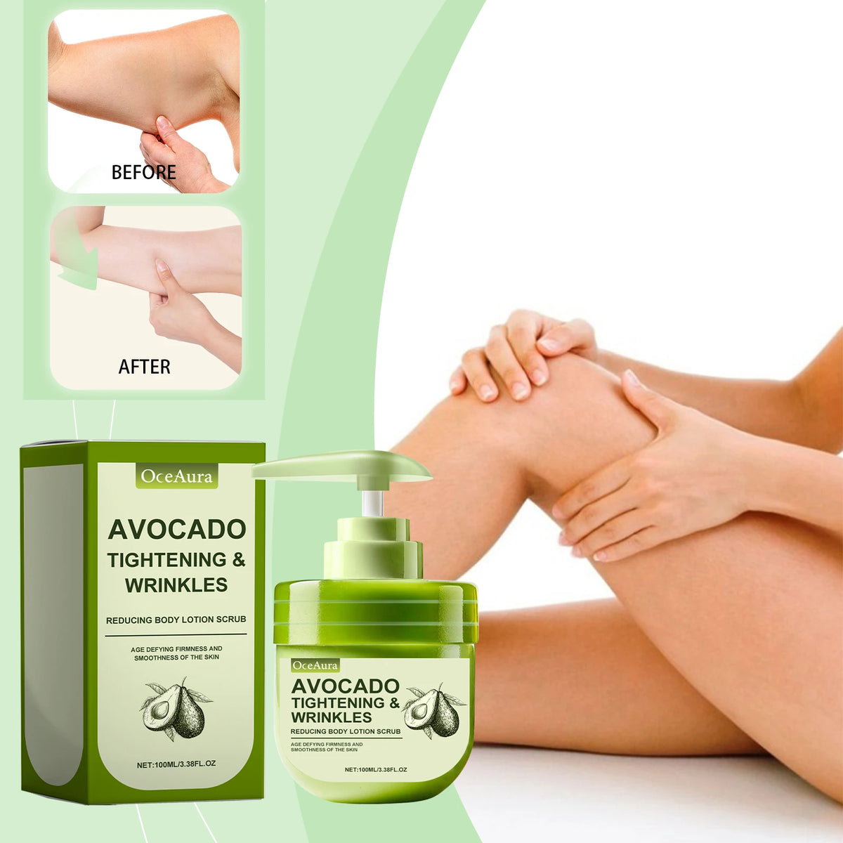 Avocado Exfoliating Body Scrub | Moisturizing Pore Cleanser Body Scrub Lotion QXL