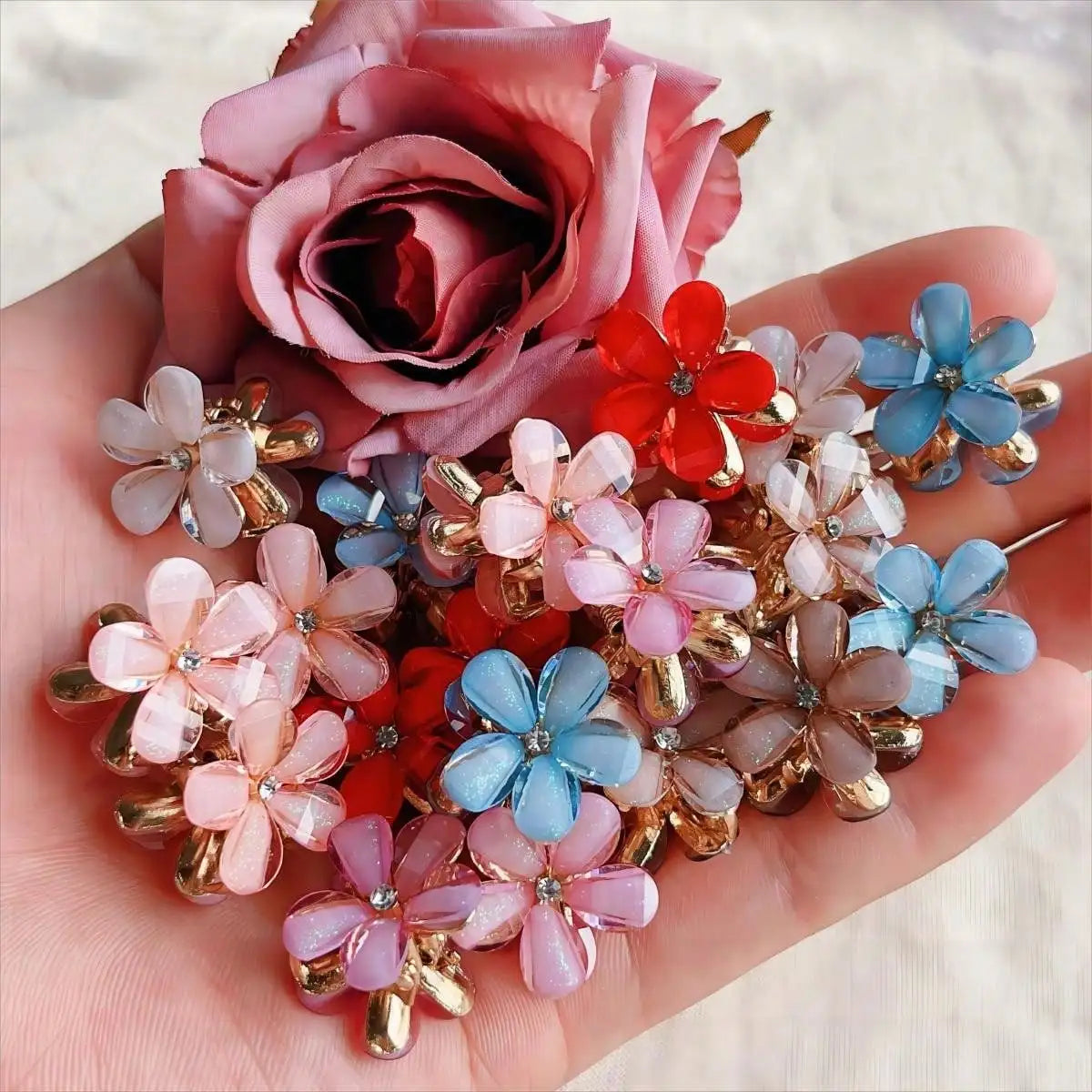 10-Pack Floral Claw Clips | Flower Hair Clips for Women Floral Claw Clips QXL