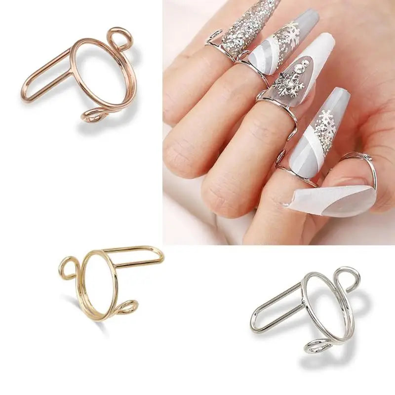 10-Pack Adjustable Thin Nail Rings | Fingertip Covers for Women Nail Rings Set QXL