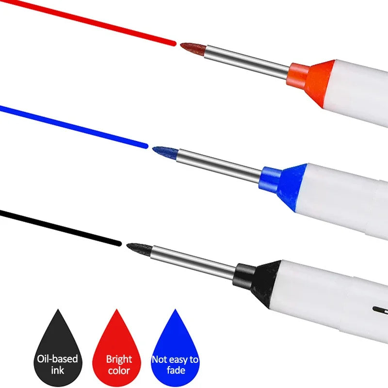 Deep Hole Long Nib Marker Pens | Double-Headed Woodworking Woodworking Marker Pen QXL