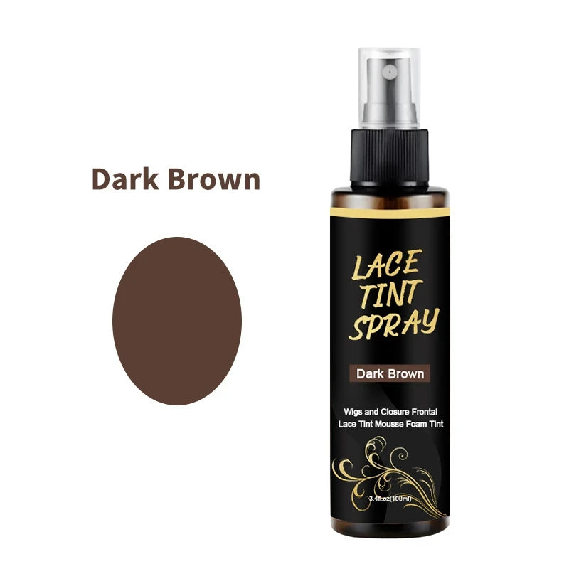 100ml Lace Tint Hold Spray for Wigs | Fast-Drying Adhesive Lace Wig Adhesive Spray QXL Dark Brown