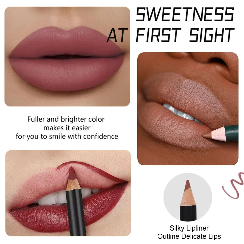 Matte Lip Liner Pencil – Waterproof Long-Lasting Lip Contour Pen Lip Liner Pencil QXL