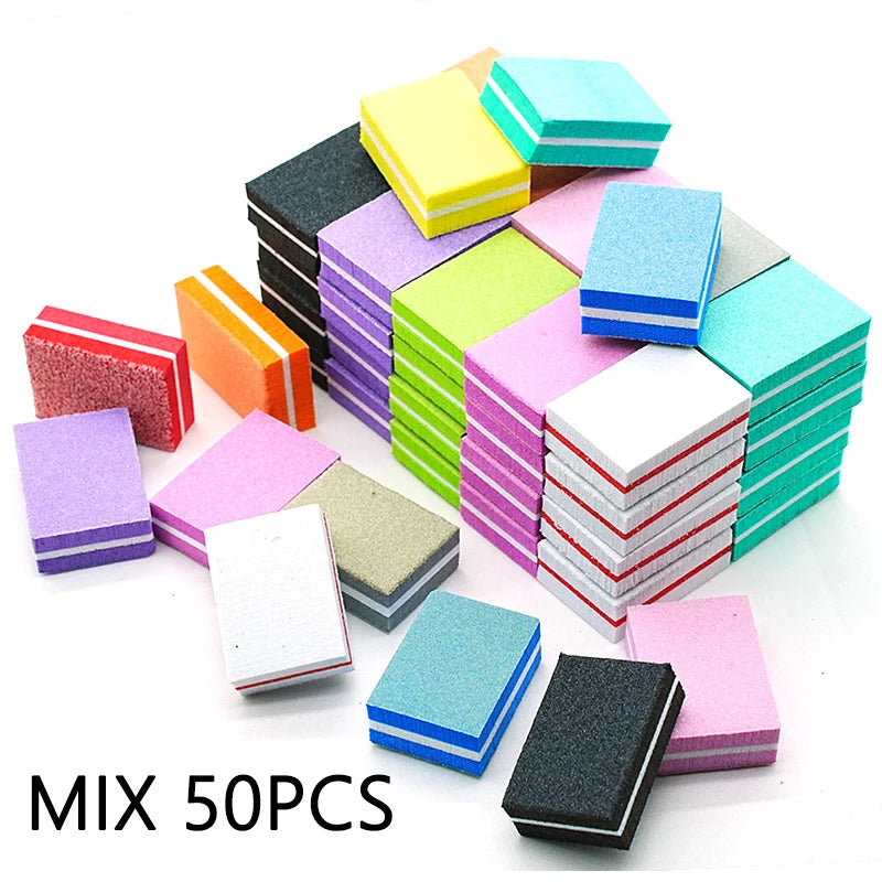 FUMOSIK Mini Sponge Nail Buffer Blocks | 10/25/50 Pack Nail Buffer Block QXL 29