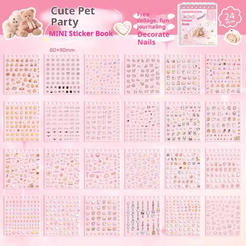 Kawaii Craft Sticker Book 24pcs | DIY Scrapbooking & Planner Craft Sticker Book QXL A