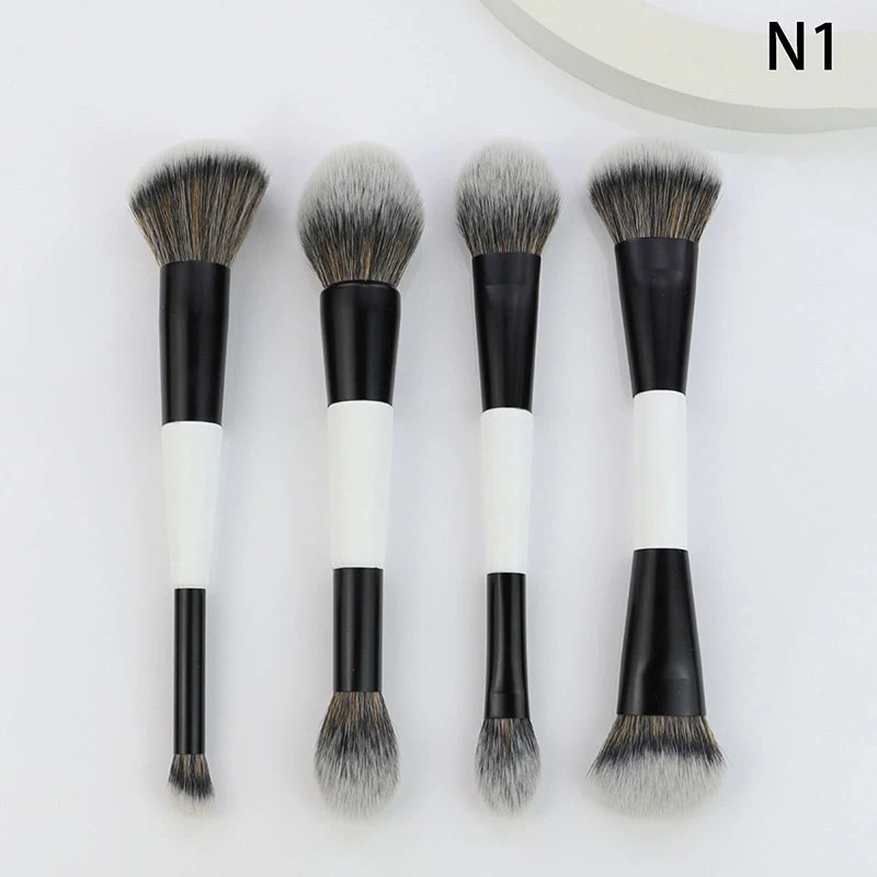 Double-Ended Foundation & Contour Brush | 1–4 Pack Makeup Brush Set QXL N1