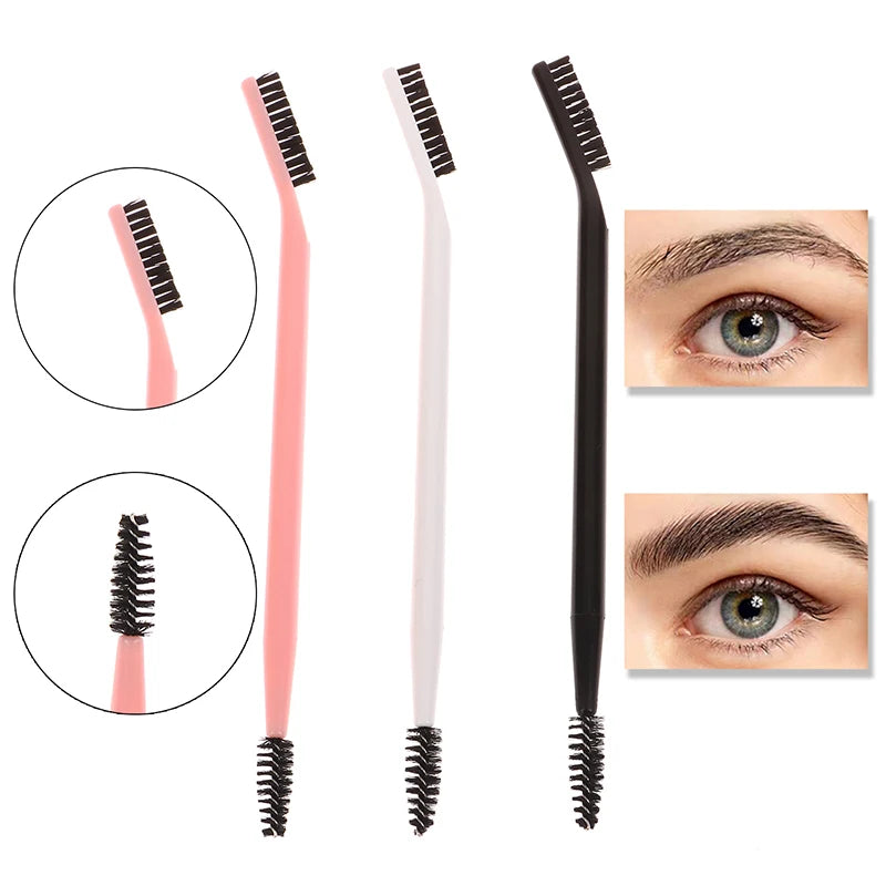 Double-Ended Eyebrow Brush & Eyelash Comb | Reusable Brow Tool Eyebrow Grooming Brush QXL