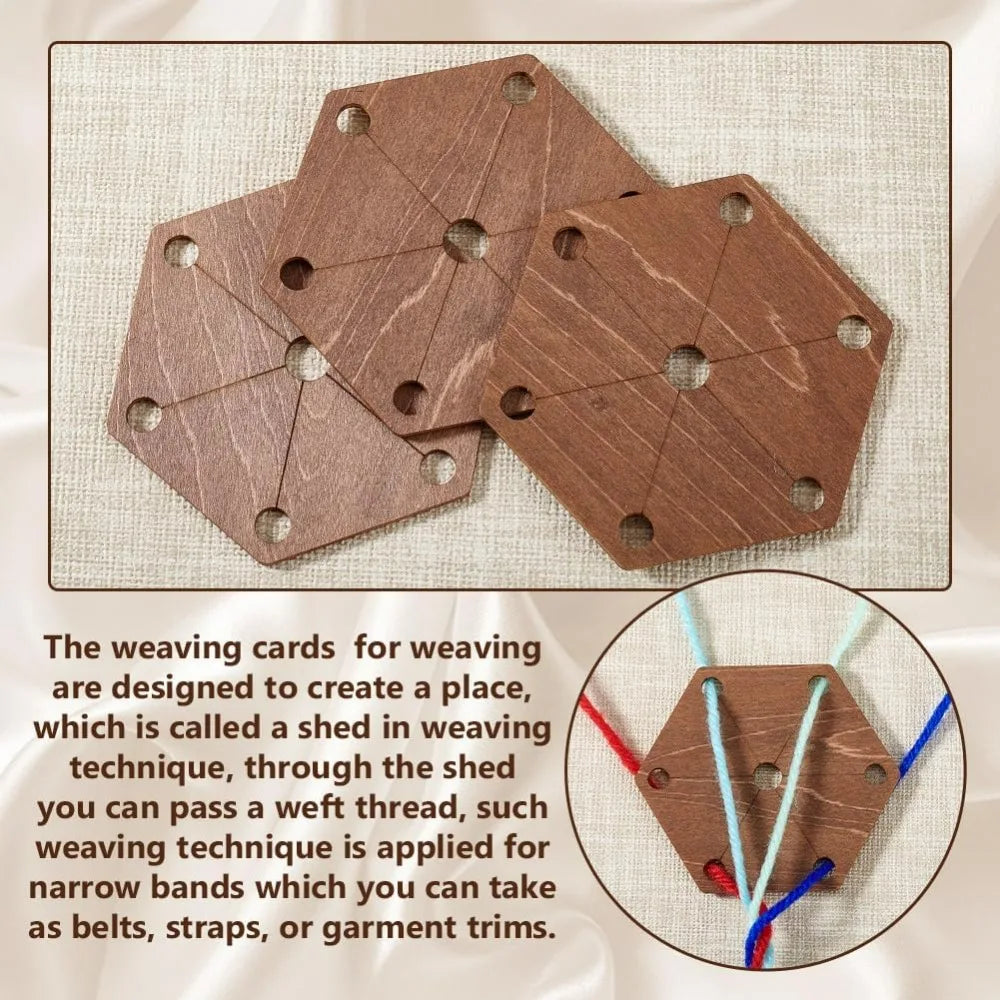 24-Piece Wood Weaving Loom Cards 2.6x3" | Craft Knitting Set Weaving Loom Cards QXL