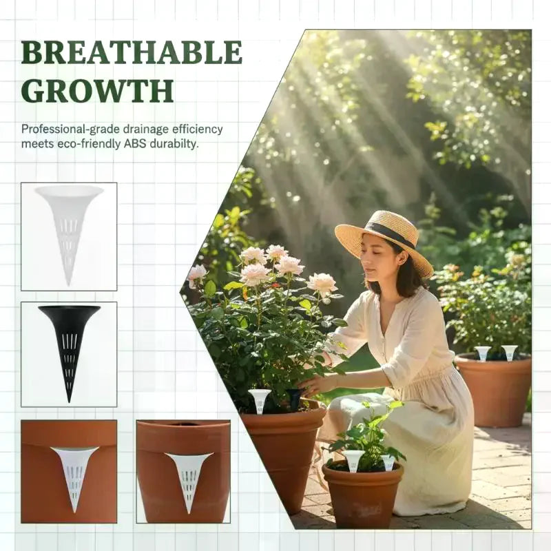 3-Pack Conical Plant Watering Device | Soil Aeration & Drainage Plant Watering Device QXL