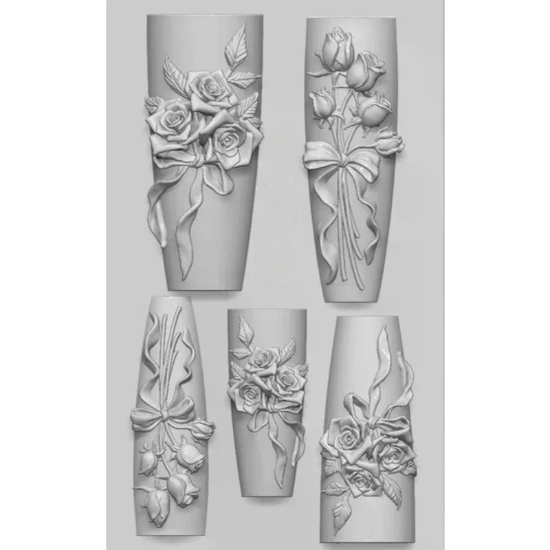 3D Rose Flower Silicone Nail Art Mold | DIY Nail Decoration Nail Art Mold QXL
