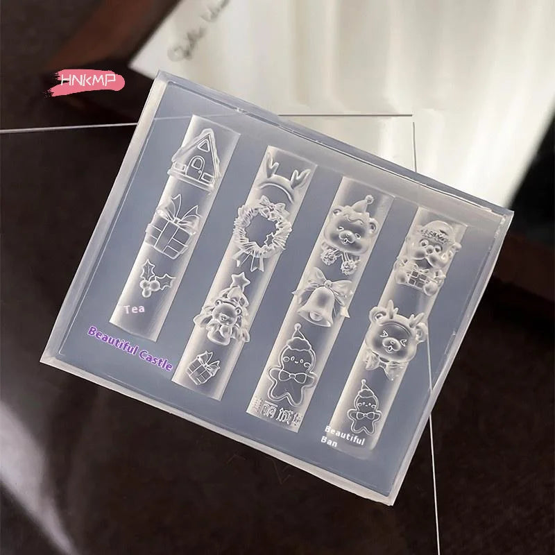 3D Christmas Silicone Nail Art Mold – Santa, Snowman & Tree Silicone Nail Mold QXL