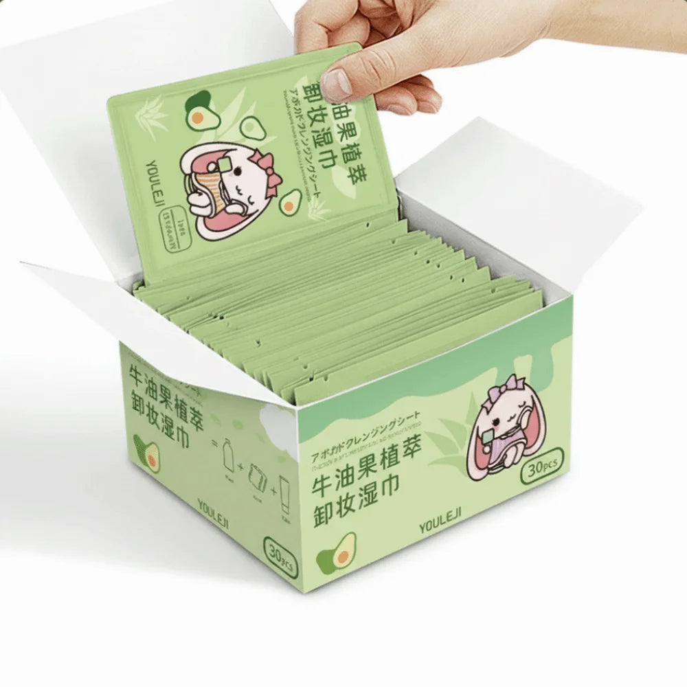 Avocado Makeup Removing Wipes – Soft Deep Cleansing 20/30 Pk Makeup Remover Wipes QXL