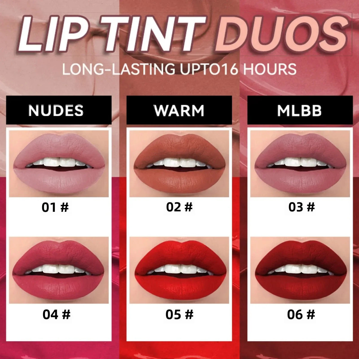 MLSMILE 6-Color Velvet Matte Liquid Lipstick | Long-Lasting Lip Tint Liquid Matte Lipstick QXL