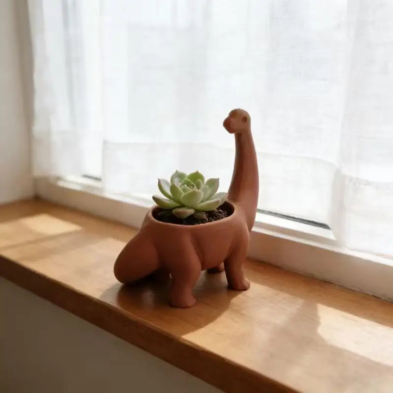 Dinosaur Planter Pot with Drainage | Succulents & Herbs Novelty Planter Pot QXL