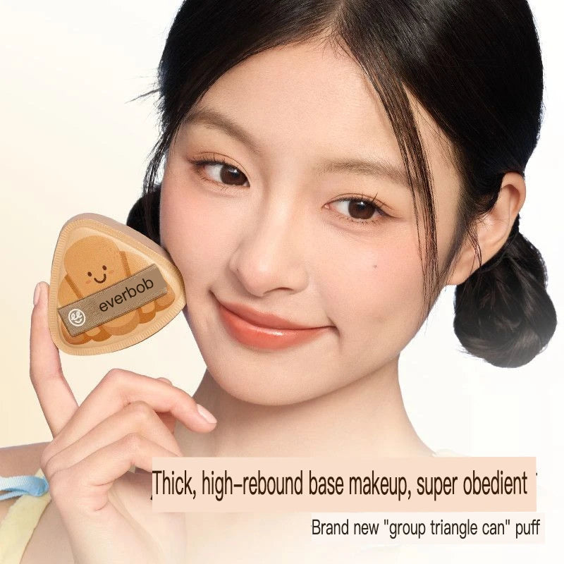 EVERBAB Triangle Powder Puff 2-Pack | Baking Series Sponge Makeup Powder Puff QXL
