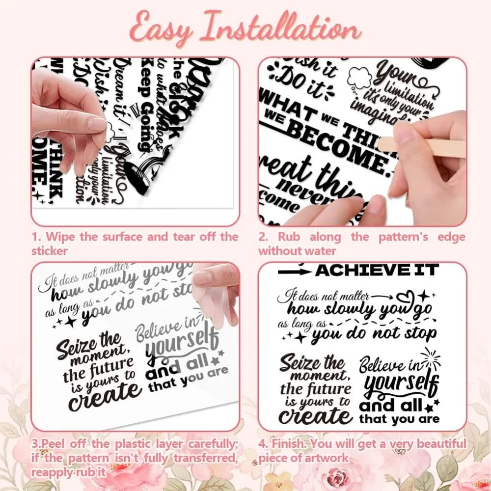 Rub-On Transfer Stickers for Furniture & Crafts | 6×12" 3-Pack Rub-On Transfer Decals QXL